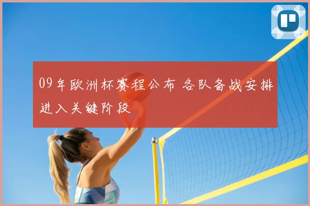 09年欧洲杯赛程公布 各队备战安排进入关键阶段